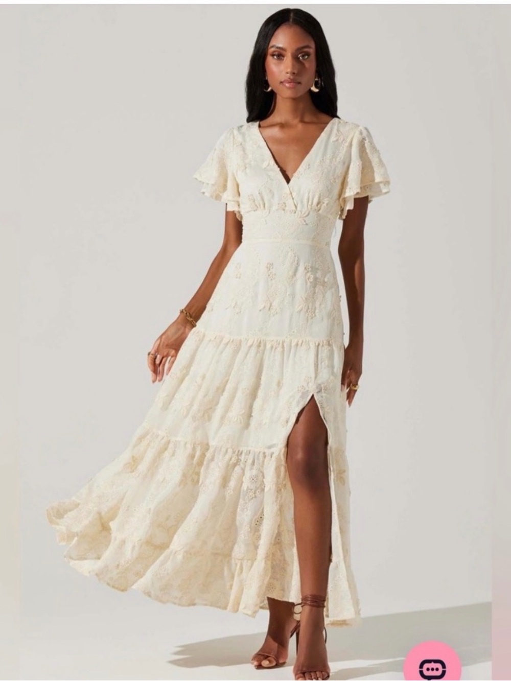 ASTR the Label Junia Maxi Dress Cream Lace XS Wedding
Guest Dress